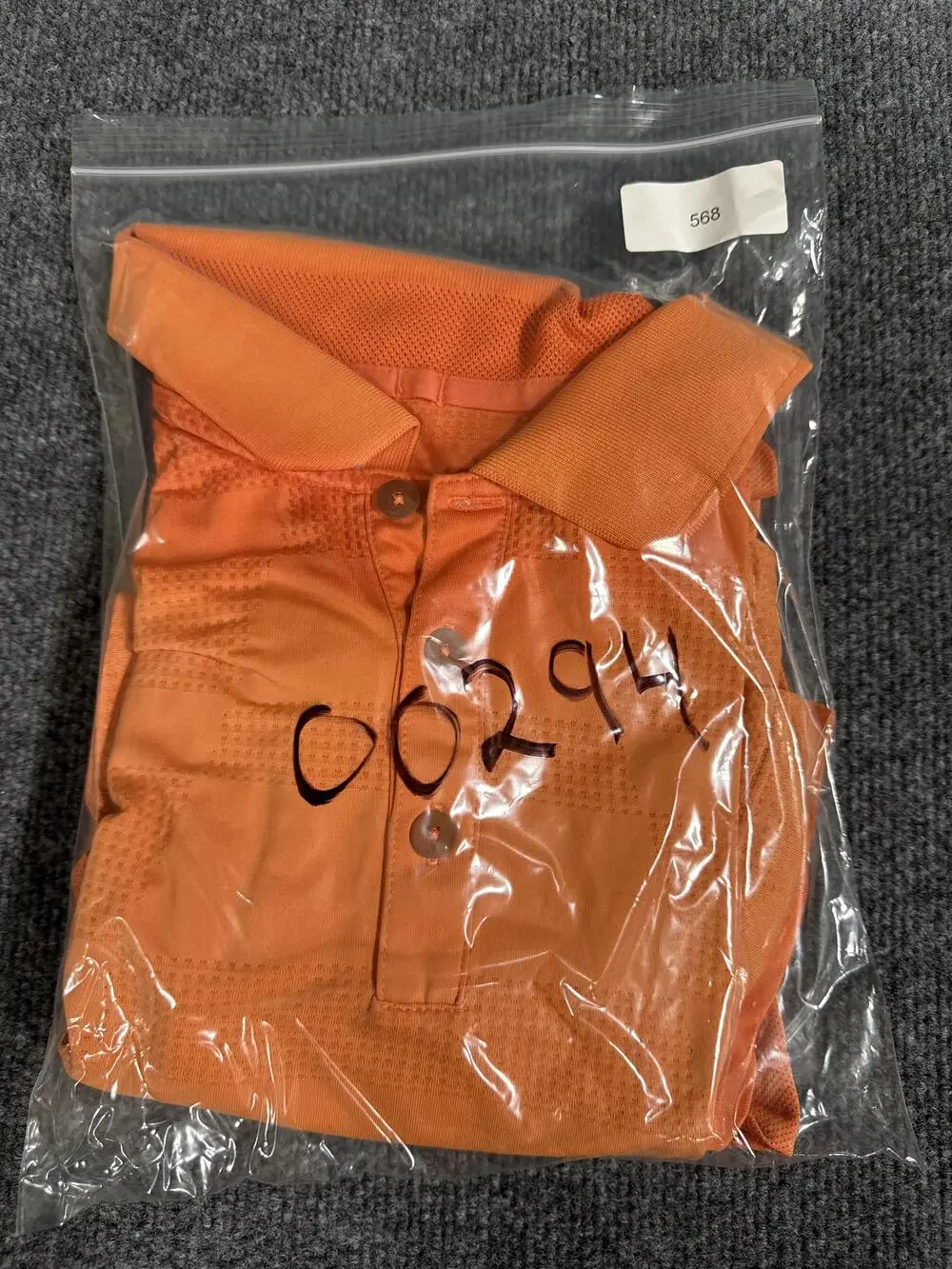 Nike Polo Shirt Mens 2XL Orange Mesh Solid Short Sleeve Golf Performance Top